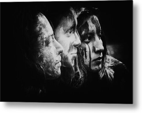 Woman Metal Print featuring the photograph The Three Are Wonderful by Miki Meir Levi
