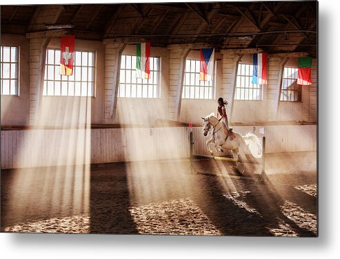 Bucovina Metal Print featuring the photograph The White Stallion by Sorin Onisor
