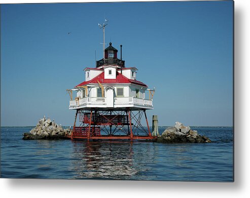 Thomas Point Metal Print featuring the photograph Thomas Point Shoal Light by Mark Duehmig