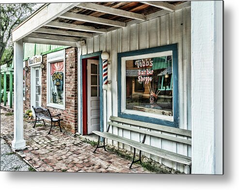 Tibbs Barber Shoppe Metal Print featuring the photograph Tibb's Barber Shoppe by Sharon Popek