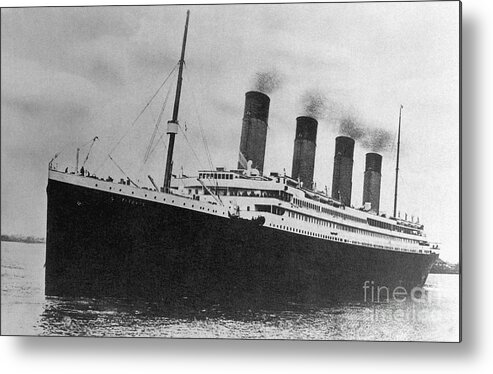 1910-1919 Metal Print featuring the photograph Titanic On Maiden Voyage by Bettmann