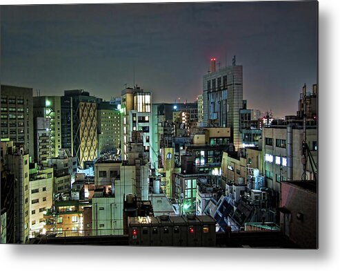 Built Structure Metal Print featuring the photograph Tokyo Night by Copyright Artem Vorobiev