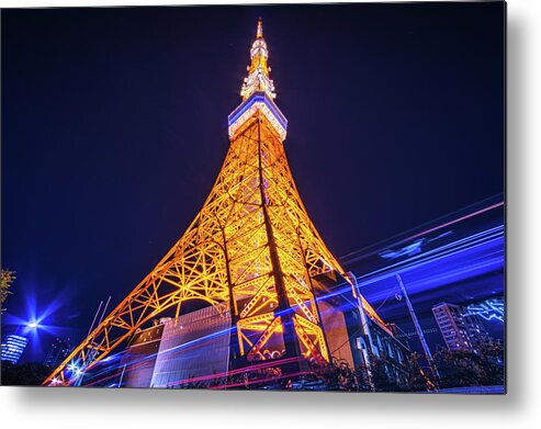 Tokyo Tower Metal Print featuring the photograph Tokyo Tower By Night by Shingo Tamura
