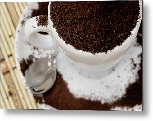 Handle Metal Print featuring the photograph Too Much Ground Coffee In A Cup by Marcoventuriniautieri