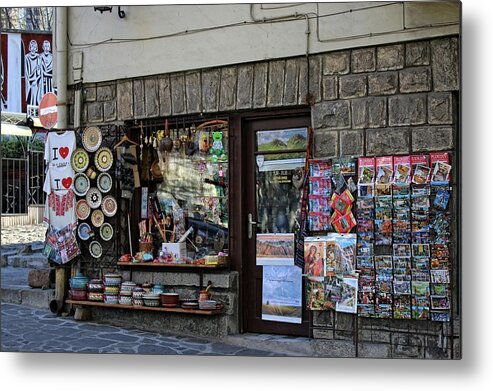 Shop Metal Print featuring the photograph Tourist shop,Plovdiv,Bulgaria by Martin Smith
