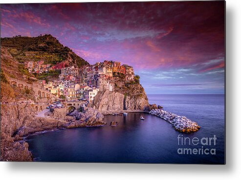 Marco Crupi Metal Print featuring the photograph Tramonto Sunset in Manarola by Marco Crupi