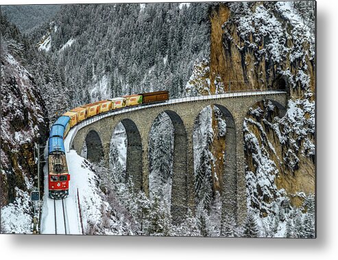 Train Metal Print featuring the photograph Transalpine by Andreas Agazzi