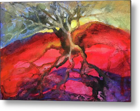 Tree Metal Print featuring the painting Tree Spirit - Heart by Judy Frisk