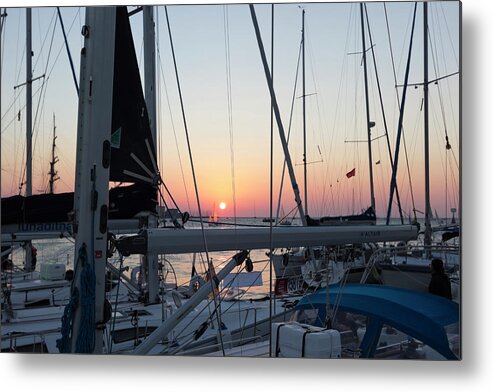 Sea Metal Print featuring the photograph Trieste, sunset by Helga Novelli