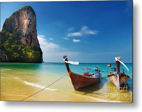 Pranang Metal Print featuring the photograph Tropical Beach Traditional Long Tail by Dmitry Pichugin
