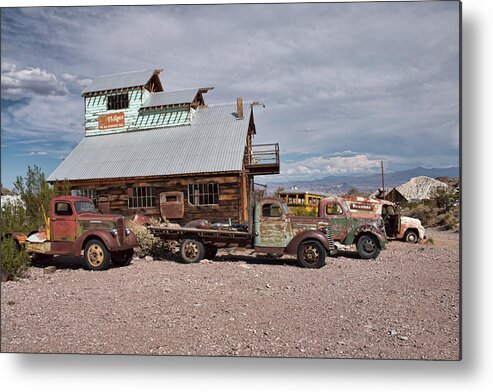 Nelson Metal Print featuring the photograph Trucks Lined Up in Nelson by Kristia Adams