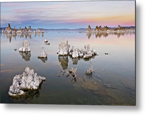 Tranquility Metal Print featuring the photograph Tufa Formations At Dusk, Mono Lake by Enrique R. Aguirre Aves