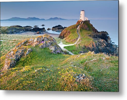 Scenics Metal Print featuring the photograph Twr Mawr Lighthouse On Llanddwyn Island by Alan Novelli