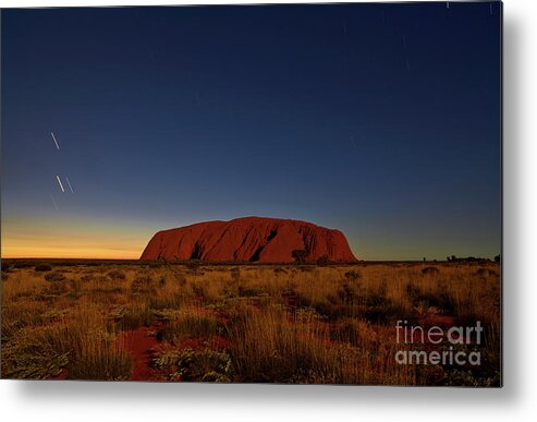 Uluru-kata Tjuta National Park Metal Print featuring the photograph Uluru In The Moonlight by Simonbradfield