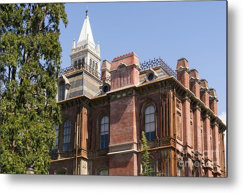 Wingsdomain Metal Print featuring the photograph University of California Berkeley Historic South Hall School of Information DSC6932 by Wingsdomain Art and Photography