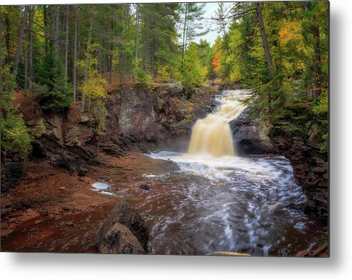 Autumn Metal Print featuring the photograph Upper Amnicon Falls at Autumn by Susan Rissi Tregoning