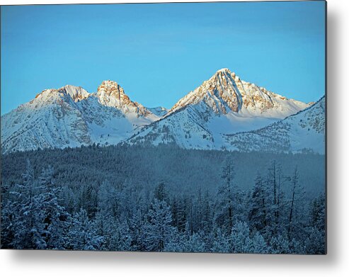 Scenics Metal Print featuring the photograph Usa, Idaho, Sawtooth Mountains by Karl Weatherly
