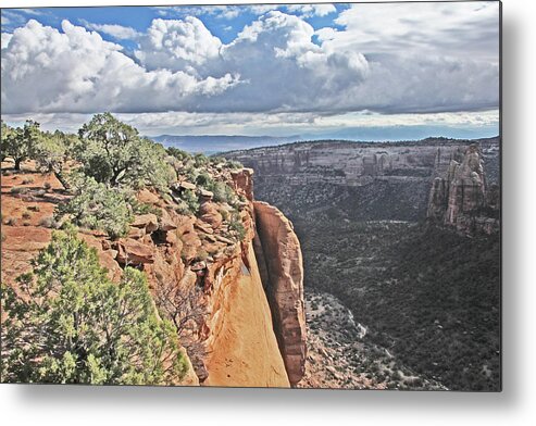 Valley Colorado National Monument Sky Clouds Metal Print featuring the photograph Valley Colorado National Monument Sky Clouds 2892 by David Frederick