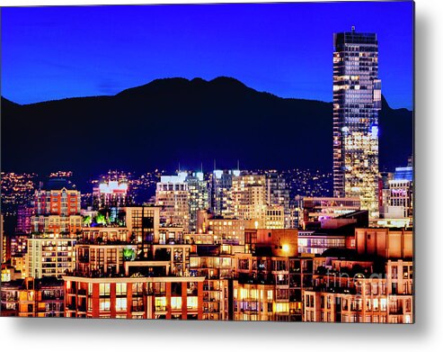 Architecture Metal Print featuring the photograph 0596 Vancouver Shangri La Hotel Grouse Mountain Canada by Amyn Nasser