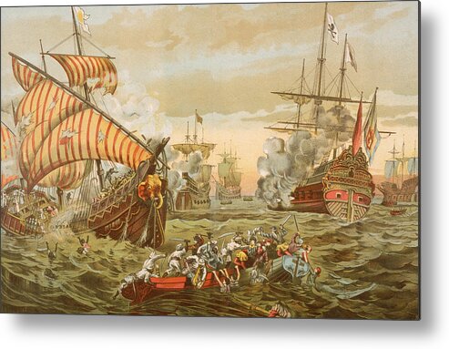 War Metal Print featuring the photograph Vasco Da Gama Causing Destruction by Kean Collection