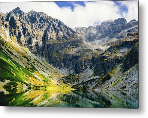 Czarny Staw Gasienicowy Metal Print featuring the photograph Vibrant Mountain Lake by Pati Photography