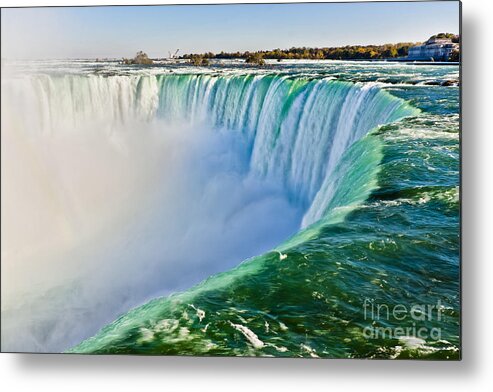 Wide Angle Metal Print featuring the photograph View From The Edge Of Niagara Falls by Christopher Gardiner
