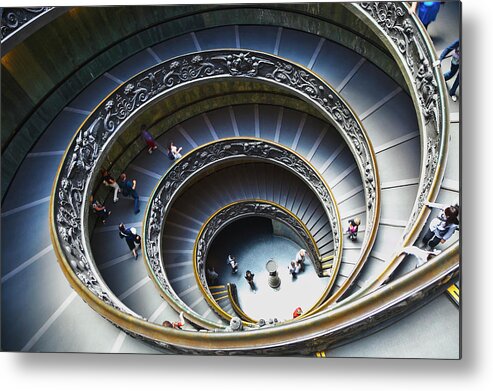 State Of The Vatican City Metal Print featuring the photograph View Of The Spiral Staircase At The by Gonzalo Azumendi