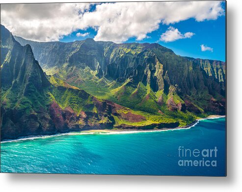 Mountains Metal Print featuring the photograph View On Napali Coast On Kauai Island by Alexander Demyanenko