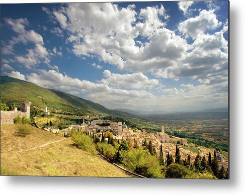 Perugia Metal Print featuring the photograph View Over Assisi by Ellen Van Bodegom