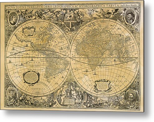 Latitude Metal Print featuring the digital art Vintage Map Of The World by Comstock