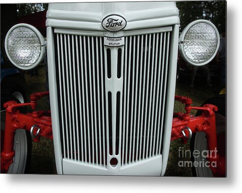 Ford Metal Print featuring the photograph Vintage Tractor Front End by Mike Eingle