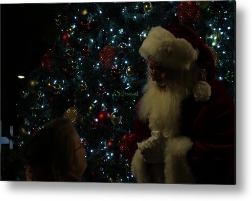 Santa Metal Print featuring the photograph Visit With Santa by Colleen Cornelius