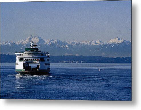 Seascape Metal Print featuring the photograph Wa State Ferry Nearing Colman, Seattle by Lonely Planet