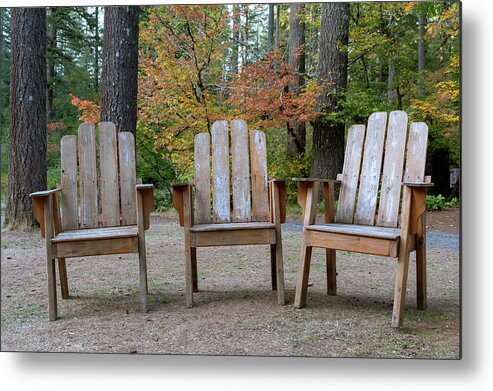 Chairs Metal Print featuring the photograph Waiting by Catherine Avilez