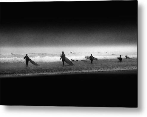 Surfing Metal Print featuring the photograph Waiting The Good Wave by Olavo Azevedo