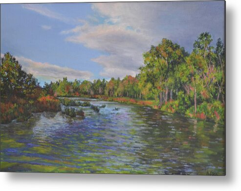 New Paltz Metal Print featuring the painting Wallkill River by Beth Riso