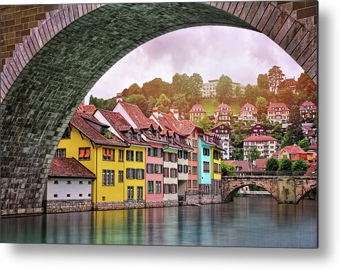 Bern Metal Print featuring the photograph Water Under The Bridge in Bern Switzerland by Carol Japp