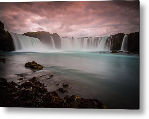 Godafoss Metal Print featuring the photograph Waterfall Godafoss In Iceland by Petr Simon