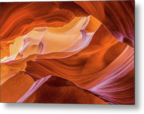 Antelope Canyon Metal Print featuring the photograph Waves of Stone by Carl Amoth