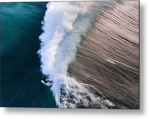 Wave Metal Print featuring the photograph Wavy Stripes by Alvaro Perez
