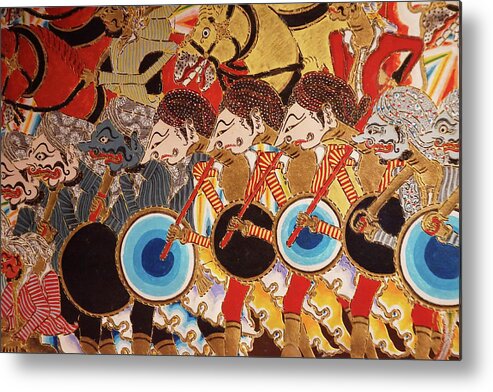 Amsterdam Metal Print featuring the photograph Wayang puppets of Dutch colonial army and Javanese by Steve Estvanik