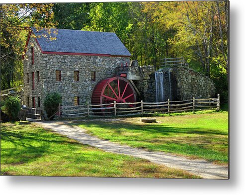 Grist Mill Metal Print featuring the photograph Wayside Inn Autumn Grist Mill by Luke Moore
