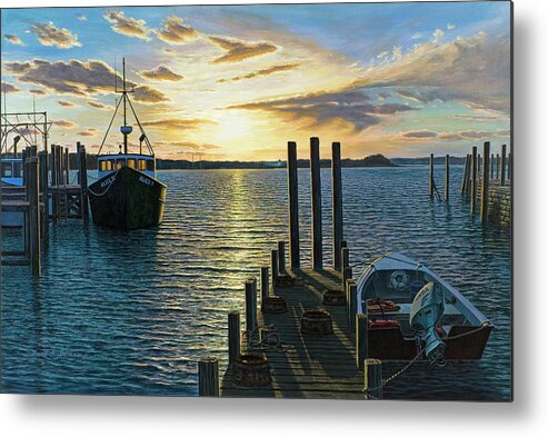 Westport Harbor Metal Print featuring the painting Westport Harbor, Ma by Bruce Dumas