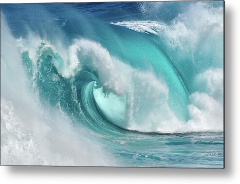 Nature Metal Print featuring the photograph When The Ocean Turns Into Blue Fire by Daniel Montero