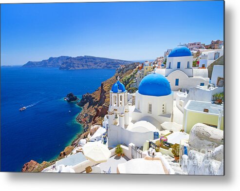 Beauty Metal Print featuring the photograph White Architecture Of Oia Village by Patryk Kosmider
