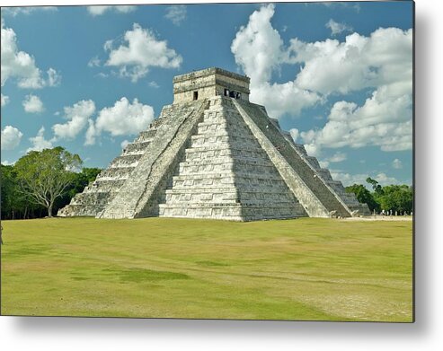 Latin America Metal Print featuring the photograph White Puffy Clouds Over The Mayan by Visionsofamerica/joe Sohm