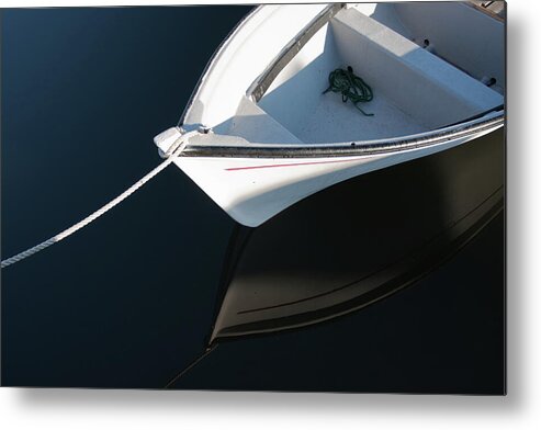 Rowboat Metal Print featuring the photograph White Rowboat by Tatiana Travelways