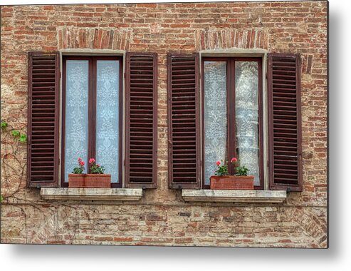 Tuscany Metal Print featuring the photograph Window Flowers of Tuscany by David Letts