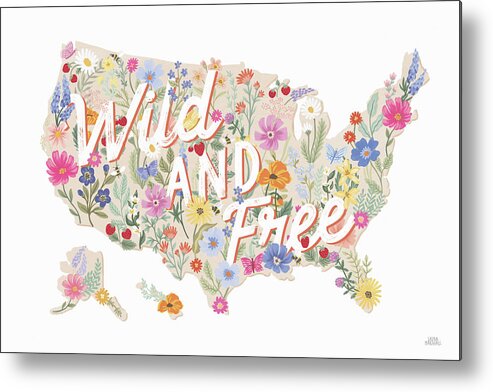 Aster Metal Print featuring the painting Wild Meadow Usa by Laura Marshall