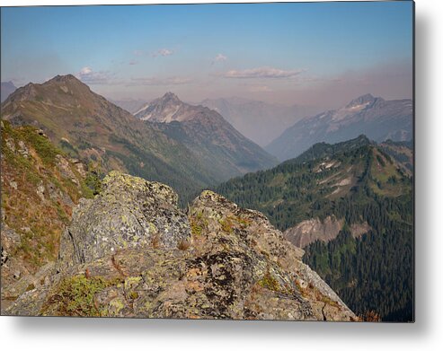 Mountain Metal Print featuring the photograph Wildfire Smoke Floats In To The North Cascades by Cavan Images